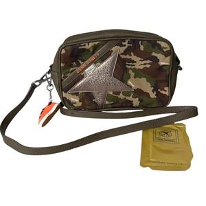 Golden Goose Star Bag Camo Green Leather Crossbody Sneaker Charm Made in Italy